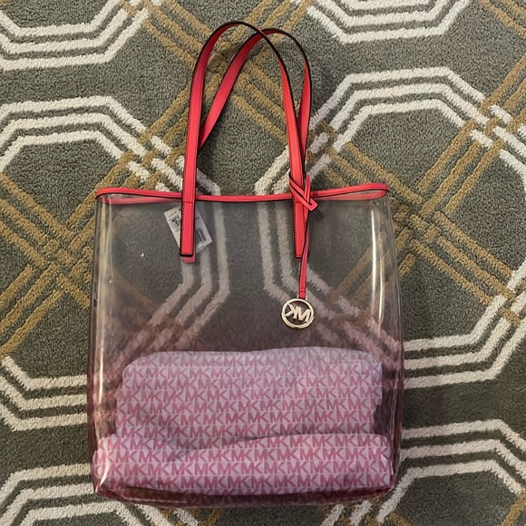 MICHAEL Michael Kors Handbags - Michael Kors clear pink bag